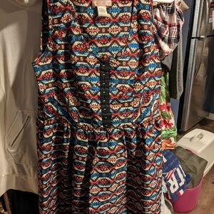 Colorful Geometric Pattern Dress